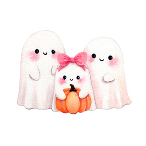 Playful Watercolor Ghosts Vinyl Car Decal Sticker – Waterproof & UV-Resistant 3.4133333333333336"