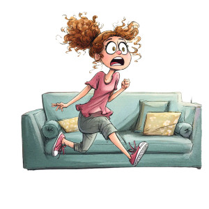 Surprised Girl Cartoon Vinyl Car Decal Sticker – Waterproof & UV-Resistant 3.4133333333333336"