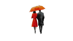 Rainy Stroll Vinyl Car Decal Sticker – Waterproof & UV-Resistant 2.72"