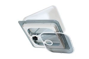Ventline Manual Opening Roof Vent | 14-1/4 x 14-1/4 | Polypropylene & Metal | Smoke Lid | Screen Frame | Low Profile