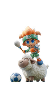 Mascot On Sheep Vinyl Car Decal Sticker – Waterproof & UV-Resistant 4.8533333333333335"