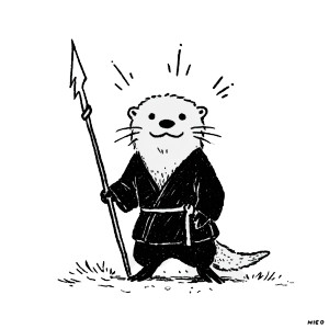 Otter Warrior V2 Vinyl Car Decal Sticker – Waterproof & UV-Resistant 6.826666666666667"