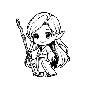 Chibi Elf Wizard Vinyl Car Decal Sticker – Waterproof & UV-Resistant 3.4133333333333336"