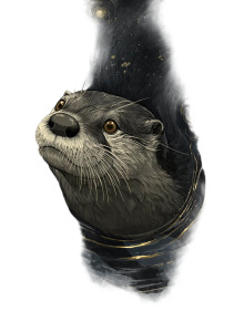 Swimming Otter Portrait Vinyl Car Decal Sticker – Waterproof & UV-Resistant 4.32"