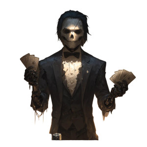 Undead Casino Dealer Vinyl Car Decal Sticker – Waterproof & UV-Resistant 3.4133333333333336"