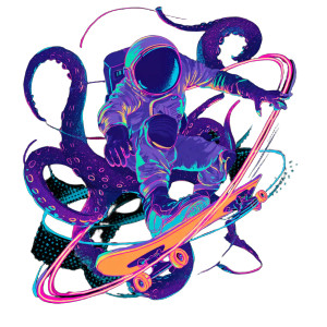 Octopus Astronaut Skateboarding Vinyl Car Decal Sticker – Waterproof & UV-Resistant 6.826666666666667" Octopus Astronaut Skateboarding Vinyl Car Decal Sticker – Waterproof & UV-Resistant 6.826666666666667"