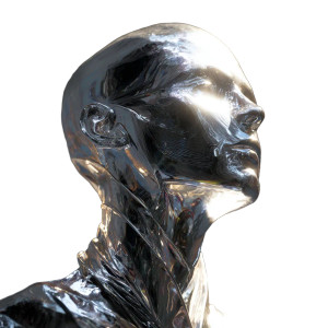 Silver Androgynous Figure Vinyl Car Decal Sticker – Waterproof & UV-Resistant 3.4133333333333336"