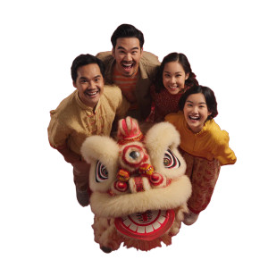 Lion Dance Family Vinyl Car Decal Sticker – Waterproof & UV-Resistant 6.826666666666667"