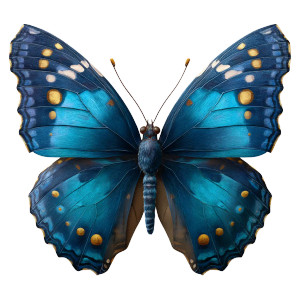 Blue Butterfly V14 Vinyl Car Decal Sticker – Waterproof & UV-Resistant 3.4133333333333336"