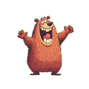 Joyful Ursine Character Vinyl Car Decal Sticker – Waterproof & UV-Resistant 6.826666666666667"