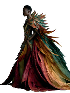 Surreal Couture Gown Vinyl Car Decal Sticker – Waterproof & UV-Resistant 4.1066666666666665"
