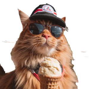 Ginger Cat In Costume Vinyl Car Decal Sticker – Waterproof & UV-Resistant 3.4133333333333336"