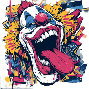 Graffiti Clown Vinyl Car Decal Sticker – Waterproof & UV-Resistant 3.4133333333333336"