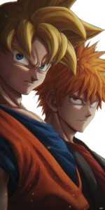 Goku & Ichigo Pose Vinyl Car Decal Sticker – Waterproof & UV-Resistant 5.12"