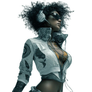 Futuristic Latina Dancer Vinyl Car Decal Sticker – Waterproof & UV-Resistant 3.4133333333333336"