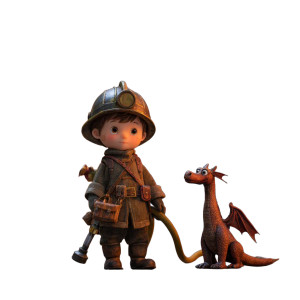 Brave Fireman Boy Vinyl Car Decal Sticker – Waterproof & UV-Resistant 6.826666666666667"