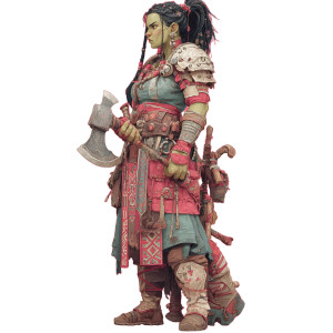 Orc Barbarian Diva Vinyl Car Decal Sticker – Waterproof & UV-Resistant 6.826666666666667"