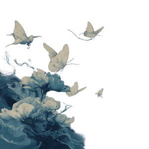 Blue Butterflies Art Vinyl Car Decal Sticker – Waterproof & UV-Resistant 6.826666666666667"