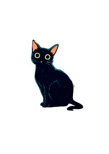 Black Cat Illustration V6 Vinyl Car Decal Sticker – Waterproof & UV-Resistant 8.746666666666666"