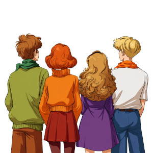 Scooby-Doo Gang Back Vinyl Car Decal Sticker – Waterproof & UV-Resistant 3.4133333333333336"