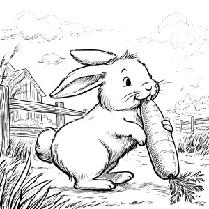 Bunny With Carrot V5 Vinyl Car Decal Sticker – Waterproof & UV-Resistant 3.4133333333333336"