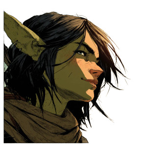 Female Goblin Portrait Vinyl Car Decal Sticker – Waterproof & UV-Resistant 3.4133333333333336"