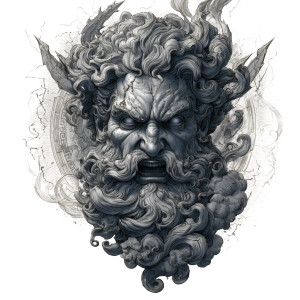 Zeus Tattoo Art Vinyl Car Decal Sticker – Waterproof & UV-Resistant 3.4133333333333336"