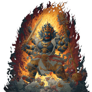 Fierce Acala Statue Vinyl Car Decal Sticker – Waterproof & UV-Resistant 6.826666666666667"