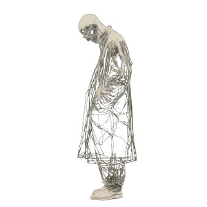 Emaciated Man Drawing Vinyl Car Decal Sticker – Waterproof & UV-Resistant 6.826666666666667"