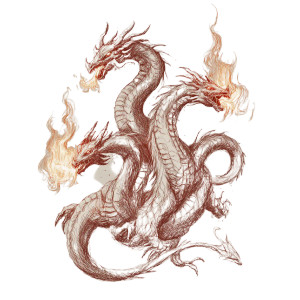 Four-Headed Dragon Vinyl Car Decal Sticker – Waterproof & UV-Resistant 3.4133333333333336" Four-Headed Dragon Vinyl Car Decal Sticker – Waterproof & UV-Resistant 3.4133333333333336"