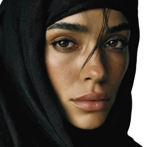 Intense Gaze Hijab Vinyl Car Decal Sticker – Waterproof & UV-Resistant 3.4133333333333336"