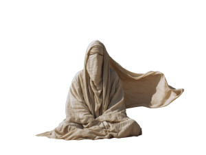 Meditating Desert Monk Vinyl Car Decal Sticker – Waterproof & UV-Resistant 6.1866666666666665"