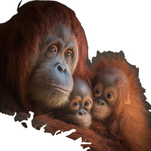 Orangutan Family V2 Vinyl Car Decal Sticker – Waterproof & UV-Resistant 6.826666666666667"