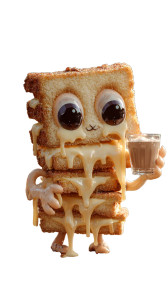 Grilled Cheese Character Vinyl Car Decal Sticker – Waterproof & UV-Resistant 4.8533333333333335"