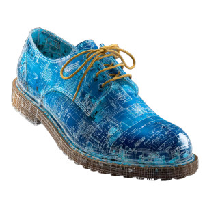 Blueprint Shoe Vinyl Car Decal Sticker – Waterproof & UV-Resistant 6.826666666666667"