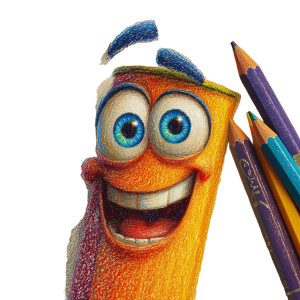 Pixar Pencil Character Vinyl Car Decal Sticker – Waterproof & UV-Resistant 3.4133333333333336"