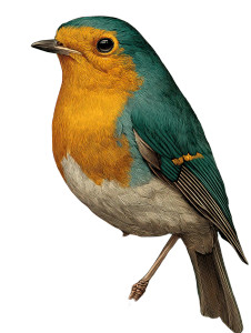 European Robin Illustration Vinyl Car Decal Sticker – Waterproof & UV-Resistant 4.1066666666666665"