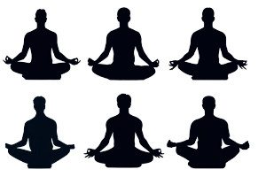 Meditating Silhouettes Vinyl Car Decal Sticker – Waterproof & UV-Resistant 2.986666666666667"