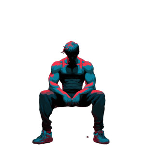 Muscular Anime Athlete Vinyl Car Decal Sticker – Waterproof & UV-Resistant 3.4133333333333336"