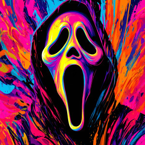 Neon Ghostface Scream Vinyl Car Decal Sticker – Waterproof & UV-Resistant 6.826666666666667"