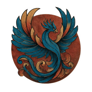 Flame Phoenix Logo Vinyl Car Decal Sticker – Waterproof & UV-Resistant 6.826666666666667"