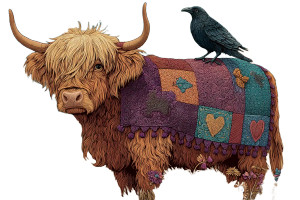 Highland Cow Art V6 Vinyl Car Decal Sticker – Waterproof & UV-Resistant 2.986666666666667"