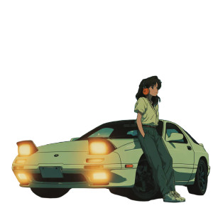 1990S Anime Girl Vinyl Car Decal Sticker – Waterproof & UV-Resistant 6.826666666666667"