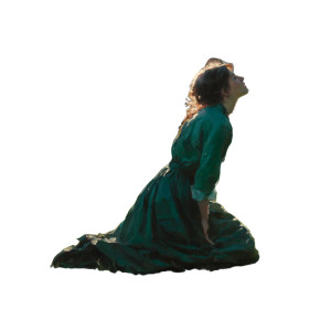 Praying Woman Dawn V2 Vinyl Car Decal Sticker – Waterproof & UV-Resistant 3.4133333333333336"