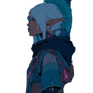 Cyberpunk Elf Mage Vinyl Car Decal Sticker – Waterproof & UV-Resistant 3.4133333333333336"