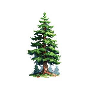 8-Bit Pine Tree Vinyl Car Decal Sticker – Waterproof & UV-Resistant 6.826666666666667"