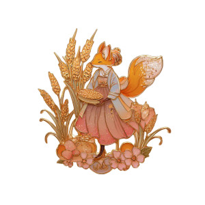 Ancient Wine Fox Brooch Vinyl Car Decal Sticker – Waterproof & UV-Resistant 3.4133333333333336"