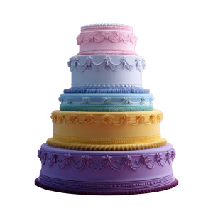 Colorful Tiered Cake Vinyl Car Decal Sticker – Waterproof & UV-Resistant 3.4133333333333336"