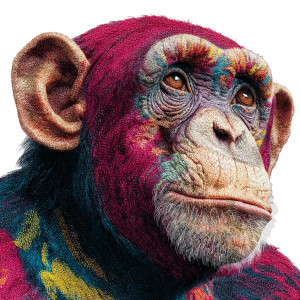 Velvet Chimpanzee V2 Vinyl Car Decal Sticker – Waterproof & UV-Resistant 3.4133333333333336"