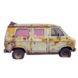 Rusty Ford Econoline Vinyl Car Decal Sticker – Waterproof & UV-Resistant 6.826666666666667"